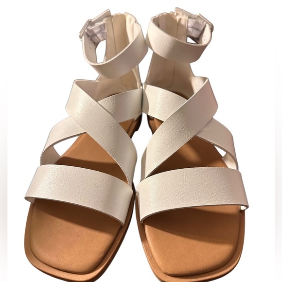 NEW Fitory Women’s Open Toe Gladiator Sandals White Size 7 - Picture 11 of 16